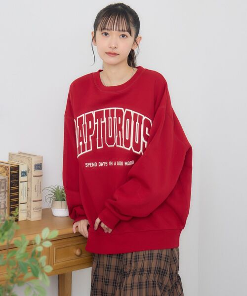RETRO GIRL（レトロガール）の「ウレタン刺繍トレーナー（Tシャツ/カットソー・レディース・ダークブルー/ホワイト系その他/チャコールグレー・FREE）」の10枚目の写真