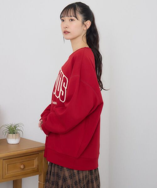 RETRO GIRL（レトロガール）の「ウレタン刺繍トレーナー（Tシャツ/カットソー・レディース・ダークブルー/ホワイト系その他/チャコールグレー・FREE）」の12枚目の写真