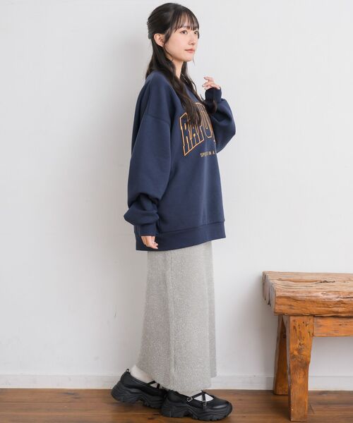 RETRO GIRL（レトロガール）の「ウレタン刺繍トレーナー（Tシャツ/カットソー・レディース・ダークブルー/ホワイト系その他/チャコールグレー・FREE）」の15枚目の写真