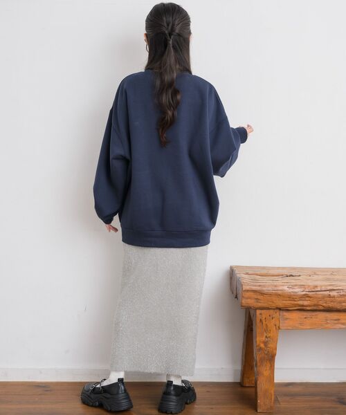 RETRO GIRL（レトロガール）の「ウレタン刺繍トレーナー（Tシャツ/カットソー・レディース・ダークブルー/ホワイト系その他/チャコールグレー・FREE）」の5枚目の写真