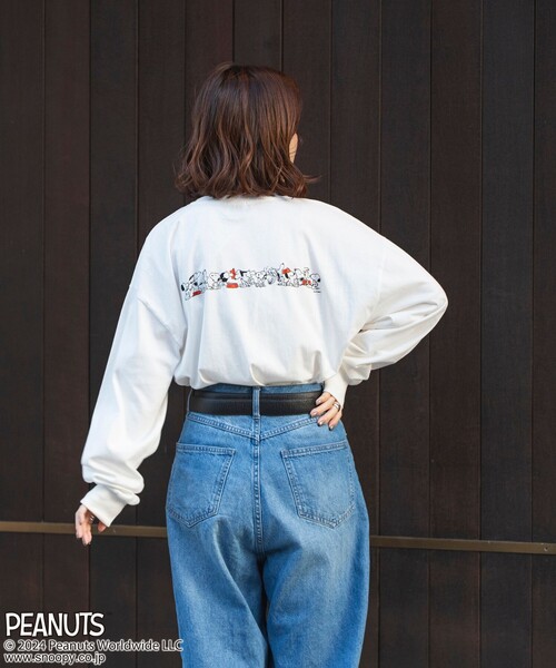 coen(コーエン)の「PEANUTS(ピーナッツ)×coen 天竺ロングスリーブTシャツ(Tシャツ/カットソー・レディース・ダークグレー/ブラック/オフホワイト/ライトグレー・L/M)」の8枚目の写真