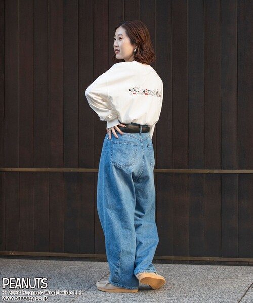 coen(コーエン)の「PEANUTS(ピーナッツ)×coen 天竺ロングスリーブTシャツ(Tシャツ/カットソー・レディース・ダークグレー/ブラック/オフホワイト/ライトグレー・L/M)」の10枚目の写真