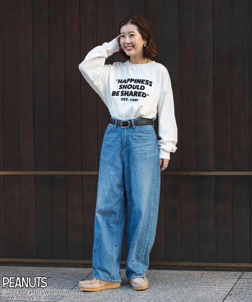 coen(コーエン)の「PEANUTS(ピーナッツ)×coen 天竺ロングスリーブTシャツ(Tシャツ/カットソー・レディース・ダークグレー/ブラック/オフホワイト/ライトグレー・L/M)」の11枚目の写真