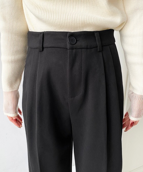 LOULOU select(ルルセレクト)の「ウールライク起毛ツータックセミワイドパンツ(その他パンツ・レディース・チャコールグレー/ブラック/ブラウン・M/S/L)」の21枚目の写真