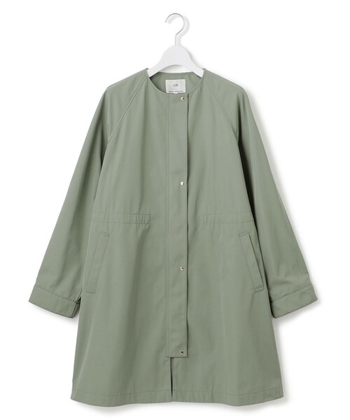 セール】【撥水加工】ライトツイル ノーカラーコート（ノーカラー