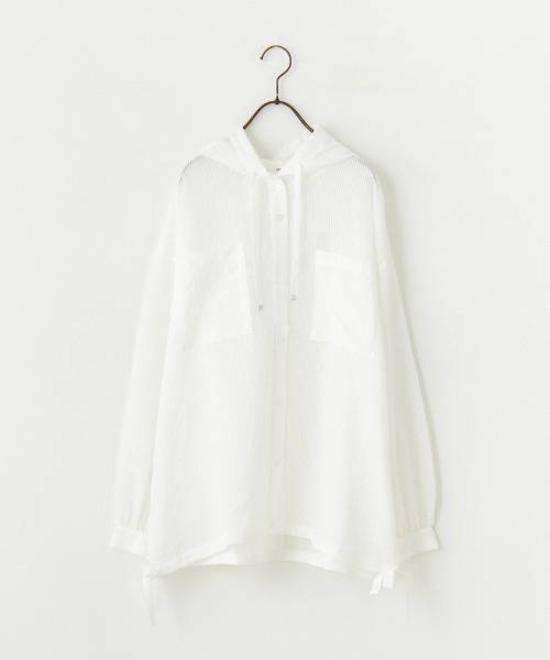 någontans フード付きストライプシャツ Mサイズ