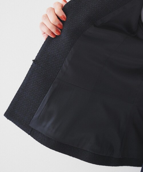 UNTITLED（アンタイトル）の「【通勤】ツイード ペプラムジャケット（ノーカラージャケット・レディース・ベージュ系その他7/ネイビー系3/ブルー系8・00/01/02/03/04/42/44/48/50/46）」の18枚目の写真