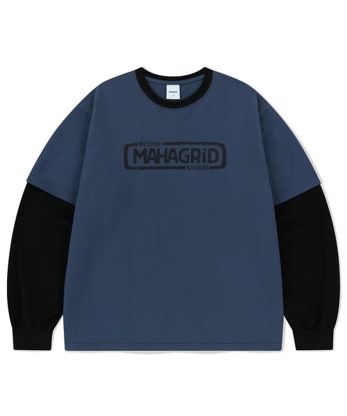 tシャツ 「mahagrid/マハグリッド」 BANNER LOGO LAYERED LS TEE/バナーロゴレイヤード ロンTEE レディース メン BANNER LOGO LAYERED LS TEE - mahagrid | 60% - Asian Fashion