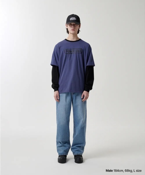 tシャツ 「mahagrid/マハグリッド」 BANNER LOGO LAYERED LS TEE/バナーロゴレイヤード ロンTEE レディース メン mahagrid/マハグリッド』 BANNER LOGO LAYERED LS TEE/バナー