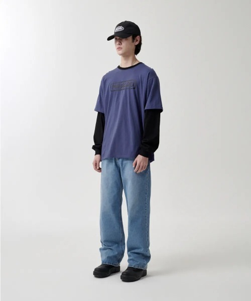 MAHAGRID(マハグリッド)の「『mahagrid/マハグリッド』 BANNER LOGO LAYERED LS TEE/バナーロゴレイヤード ロンTEE(Tシャツ/カットソー・レディース・ブラック/ネイビー・M/L)」の7枚目の写真
