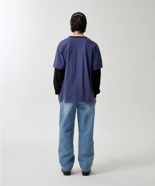 【mahagrid】25SS★ BANNER LOGO LAYERED LS TEE BANNER LOGO LAYERED LS TEE[BLACK] - MAHAGRID