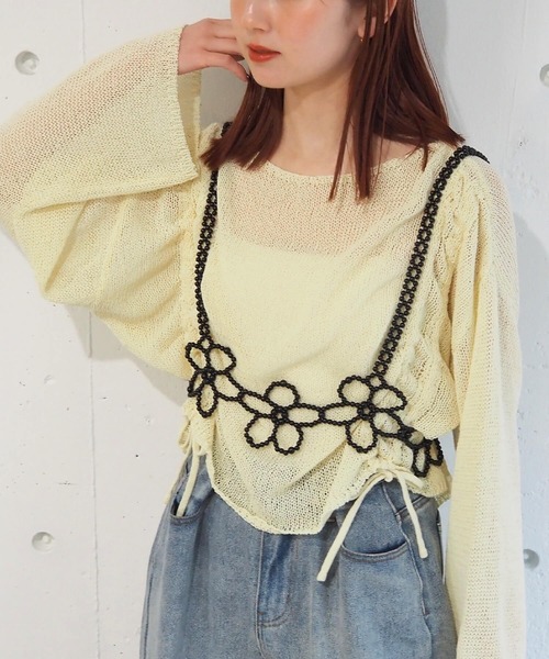 【未使用品】MaisonSpecial ビーズビスチェ キャミソール トップス Re:EDIT ビスチェ ベスト キャミソール トップス レディース