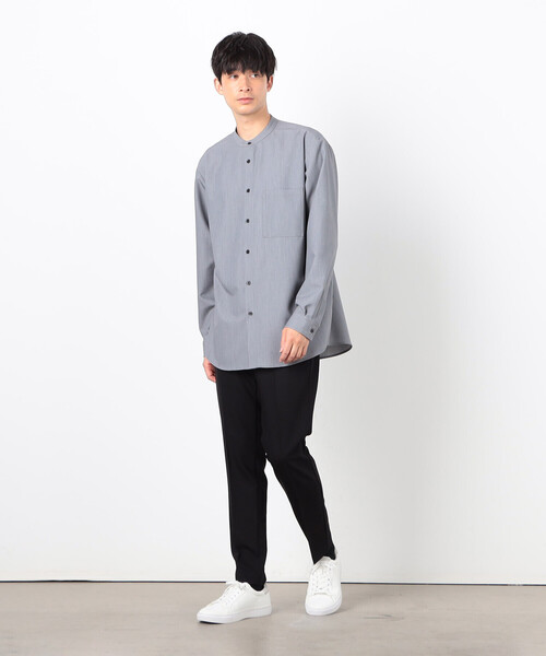 COMME CA ISM（コムサイズム）の「ウールライク バンドカラー シャツ（シャツ/ブラウス・メンズ・グレー/ホワイト/ネイビー・SMALL/MEDIUM/LARGE）」の21枚目の写真