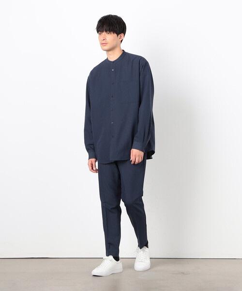 COMME CA ISM（コムサイズム）の「ウールライク バンドカラー シャツ（シャツ/ブラウス・メンズ・グレー/ホワイト/ネイビー・SMALL/MEDIUM/LARGE）」の13枚目の写真