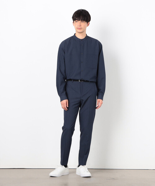 COMME CA ISM（コムサイズム）の「ウールライク バンドカラー シャツ（シャツ/ブラウス・メンズ・グレー/ホワイト/ネイビー・SMALL/MEDIUM/LARGE）」の14枚目の写真