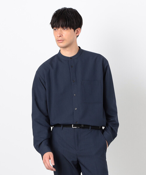 COMME CA ISM（コムサイズム）の「ウールライク バンドカラー シャツ（シャツ/ブラウス・メンズ・グレー/ホワイト/ネイビー・SMALL/MEDIUM/LARGE）」の15枚目の写真