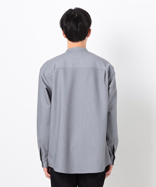 COMME CA ISM（コムサイズム）の「ウールライク バンドカラー シャツ（シャツ/ブラウス・メンズ・グレー/ホワイト/ネイビー・SMALL/MEDIUM/LARGE）」の6枚目の写真