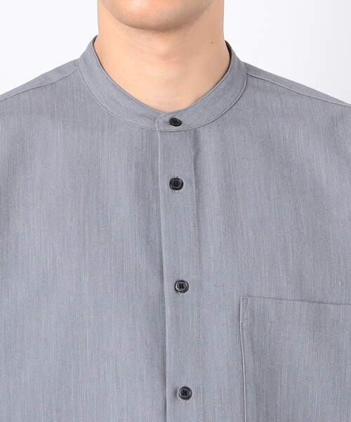 COMME CA ISM（コムサイズム）の「ウールライク バンドカラー シャツ（シャツ/ブラウス・メンズ・グレー/ホワイト/ネイビー・SMALL/MEDIUM/LARGE）」の7枚目の写真