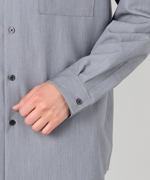 COMME CA ISM（コムサイズム）の「ウールライク バンドカラー シャツ（シャツ/ブラウス・メンズ・グレー/ホワイト/ネイビー・SMALL/MEDIUM/LARGE）」の8枚目の写真