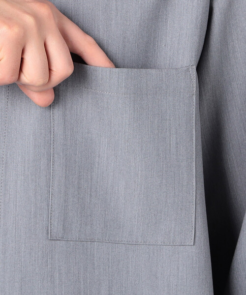 COMME CA ISM（コムサイズム）の「ウールライク バンドカラー シャツ（シャツ/ブラウス・メンズ・グレー/ホワイト/ネイビー・SMALL/MEDIUM/LARGE）」の9枚目の写真