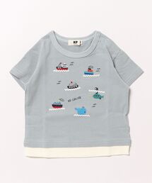 KP BOY タグ付き　新品　140 半袖Tシャツ　ズボン 車ポケット付きカラー杢半袖Tシャツ(80～90)(80cm 赤): ベビー