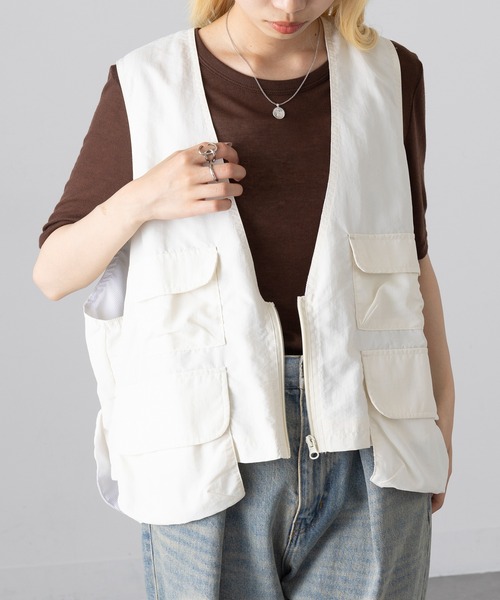 ベスト ジレ 「MAGASIN DE MODE Onjna」Short tactical vest / ショートタクティカルベスト trc レディース マガジンデモードオンジェナ MAGASIN DE MODE Onjna Short