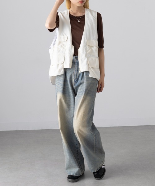 ベスト ジレ 「MAGASIN DE MODE Onjna」Short tactical vest / ショートタクティカルベスト trc レディース マガジンデモードオンジェナ MAGASIN DE MODE Onjna Short