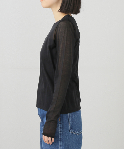plage(プラージュ)の「SHEER C/N Tシャツ(Tシャツ/カットソー・レディース・ホワイト/ブラック・FREE)」の15枚目の写真