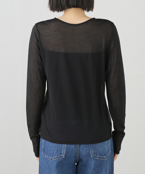 plage(プラージュ)の「SHEER C/N Tシャツ(Tシャツ/カットソー・レディース・ホワイト/ブラック・FREE)」の16枚目の写真