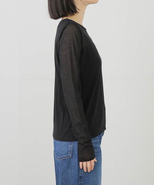 plage(プラージュ)の「SHEER C/N Tシャツ(Tシャツ/カットソー・レディース・ホワイト/ブラック・FREE)」の17枚目の写真