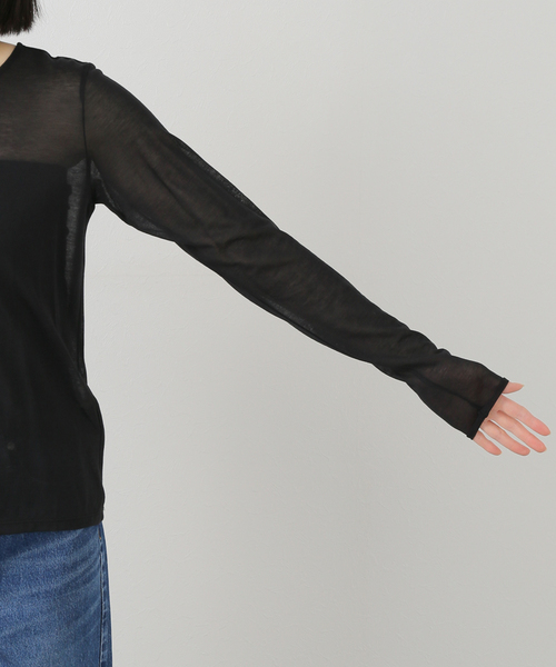plage(プラージュ)の「SHEER C/N Tシャツ(Tシャツ/カットソー・レディース・ホワイト/ブラック・FREE)」の18枚目の写真