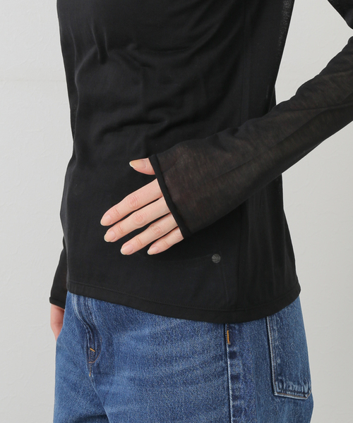 plage(プラージュ)の「SHEER C/N Tシャツ(Tシャツ/カットソー・レディース・ホワイト/ブラック・FREE)」の19枚目の写真