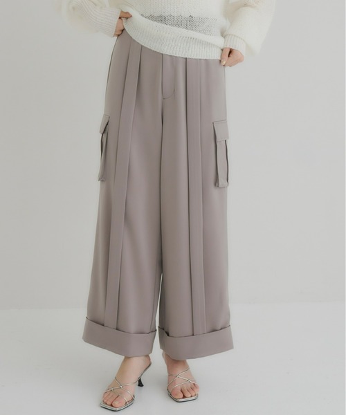 Olu.（オルドット）の「フラップポケットワイドパンツ（その他パンツ・レディース・ライトグレー/モカ/ベージュ・1/0）」の3枚目の写真