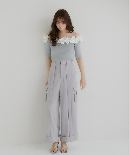 Olu.（オルドット）の「フラップポケットワイドパンツ（その他パンツ・レディース・ライトグレー/モカ/ベージュ・1/0）」の12枚目の写真