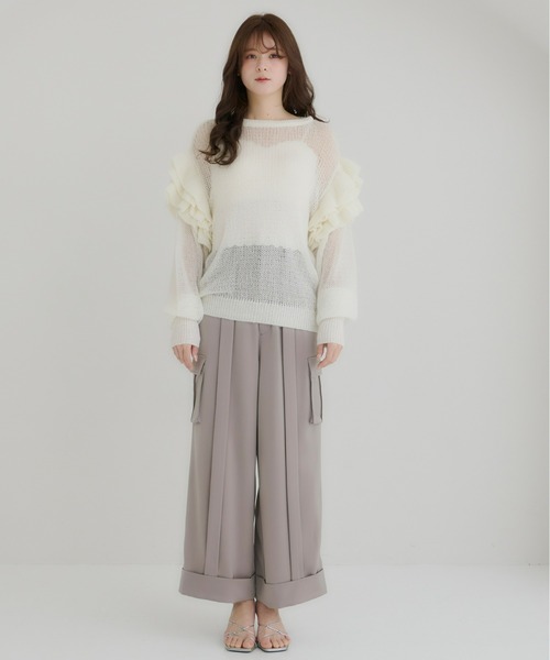 Olu.（オルドット）の「フラップポケットワイドパンツ（その他パンツ・レディース・ライトグレー/モカ/ベージュ・1/0）」の18枚目の写真