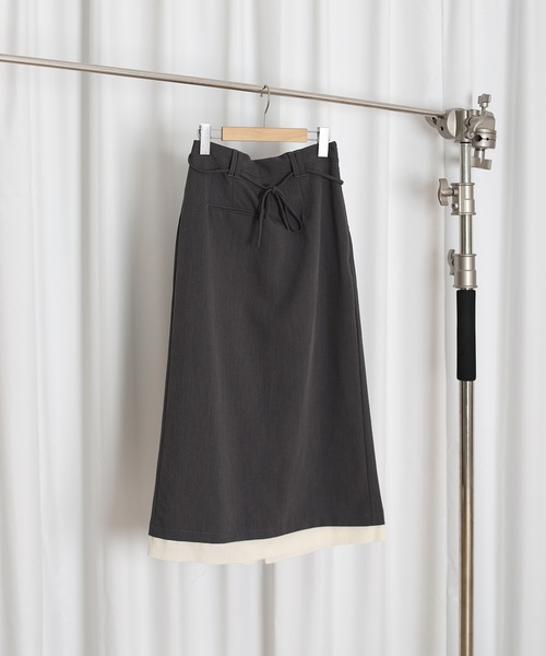 MUHET(ミュエータ)の「pencil skirt / アソートナロースカート(スカート・レディース・チャコールグレー/ネイビー・SMALL/MEDIUM)」の2枚目の写真