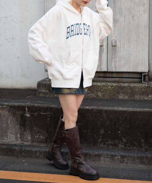 WEGO（ウィゴー）の「WEGO/カレッジロゴビッグダブルジップパーカー（パーカー・レディース・レッド/ホワイト/杢グレー・FREE）」の19枚目の写真