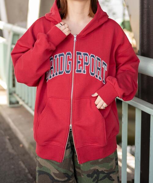 セール】WEGO/カレッジロゴビッグダブルジップパーカー（パーカー