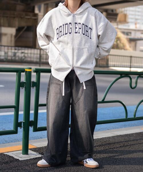 WEGO（ウィゴー）の「WEGO/カレッジロゴビッグダブルジップパーカー（パーカー・レディース・レッド/ホワイト/杢グレー・FREE）」の8枚目の写真