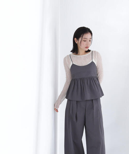 NATURAL BEAUTY BASIC(ナチュラルビューティーベーシック)の「◇クロップドキャミソール(キャミソール・レディース・チャコールグレー/ピンク・FREE)」の10枚目の写真