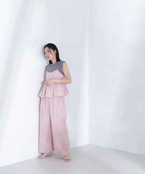 NATURAL BEAUTY BASIC(ナチュラルビューティーベーシック)の「◇クロップドキャミソール(キャミソール・レディース・チャコールグレー/ピンク・FREE)」の4枚目の写真