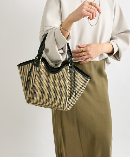 RIVE DROITE（リヴドロワ）の「【実用性抜群】CITY BASKET-ジップトート（ハンドバッグ・レディース・アイボリー/ブラック・FREE）」の2枚目の写真