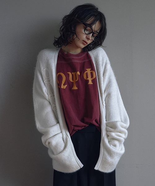 カーディガン CREST EMBROIDERY MOHAIR KNIT CARDIGAN レディース セール】CREST EMBROIDERY MOHAIR KNIT CARDIGAN（カーディガン