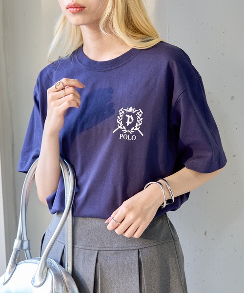 POLO BCS(ポロ ビーシーエス)の「【POLO BCS】ZOZO限定 One point POLO laurel tee ワンポイントポロTee(Tシャツ/カットソー・レディース・グリーン/ピンク/ネイビー/ホワイト/ブラック・XS/XL/L/M/S)」の4枚目の写真