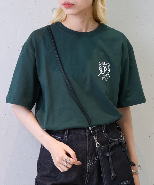 POLO BCS(ポロ ビーシーエス)の「【POLO BCS】ZOZO限定 One point POLO laurel tee ワンポイントポロTee(Tシャツ/カットソー・レディース・グリーン/ピンク/ネイビー/ホワイト/ブラック・XS/XL/L/M/S)」の18枚目の写真