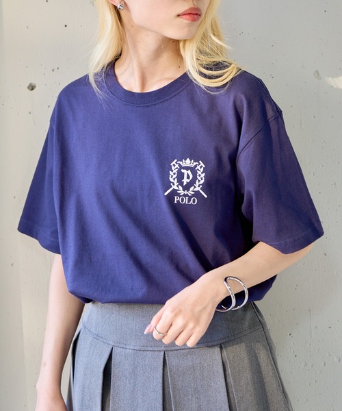 POLO BCS(ポロ ビーシーエス)の「【POLO BCS】ZOZO限定 One point POLO laurel tee ワンポイントポロTee(Tシャツ/カットソー・レディース・グリーン/ピンク/ネイビー/ホワイト/ブラック・XS/XL/L/M/S)」の12枚目の写真