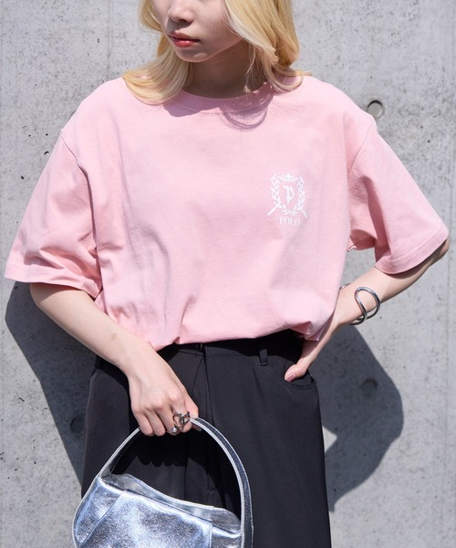 POLO BCS(ポロ ビーシーエス)の「【POLO BCS】ZOZO限定 One point POLO laurel tee ワンポイントポロTee(Tシャツ/カットソー・レディース・グリーン/ピンク/ネイビー/ホワイト/ブラック・XS/XL/L/M/S)」の10枚目の写真