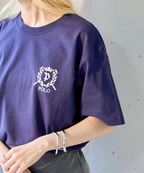 POLO BCS(ポロ ビーシーエス)の「【POLO BCS】ZOZO限定 One point POLO laurel tee ワンポイントポロTee(Tシャツ/カットソー・レディース・グリーン/ピンク/ネイビー/ホワイト/ブラック・XS/XL/L/M/S)」の13枚目の写真