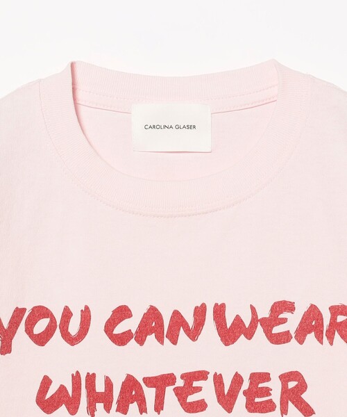 CAROLINA GLASER(カロリナ グレイサー)の「メッセージ コットン Tシャツ(Tシャツ/カットソー・レディース・ピンク/サックスブルー・MEDIUM/SMALL)」の20枚目の写真