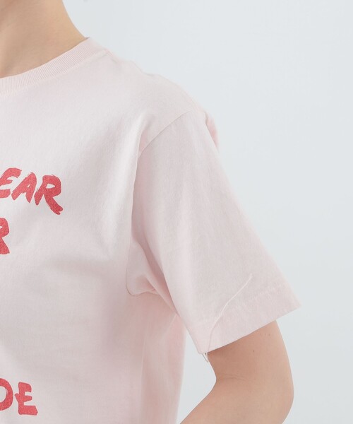 CAROLINA GLASER(カロリナ グレイサー)の「メッセージ コットン Tシャツ(Tシャツ/カットソー・レディース・ピンク/サックスブルー・MEDIUM/SMALL)」の6枚目の写真